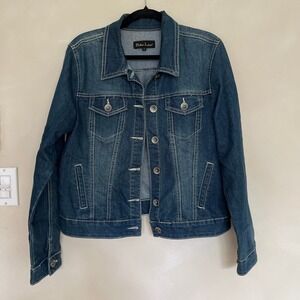 Buba Love Women's Blue Denim Jean Jacket Size L Classic Trucker Style